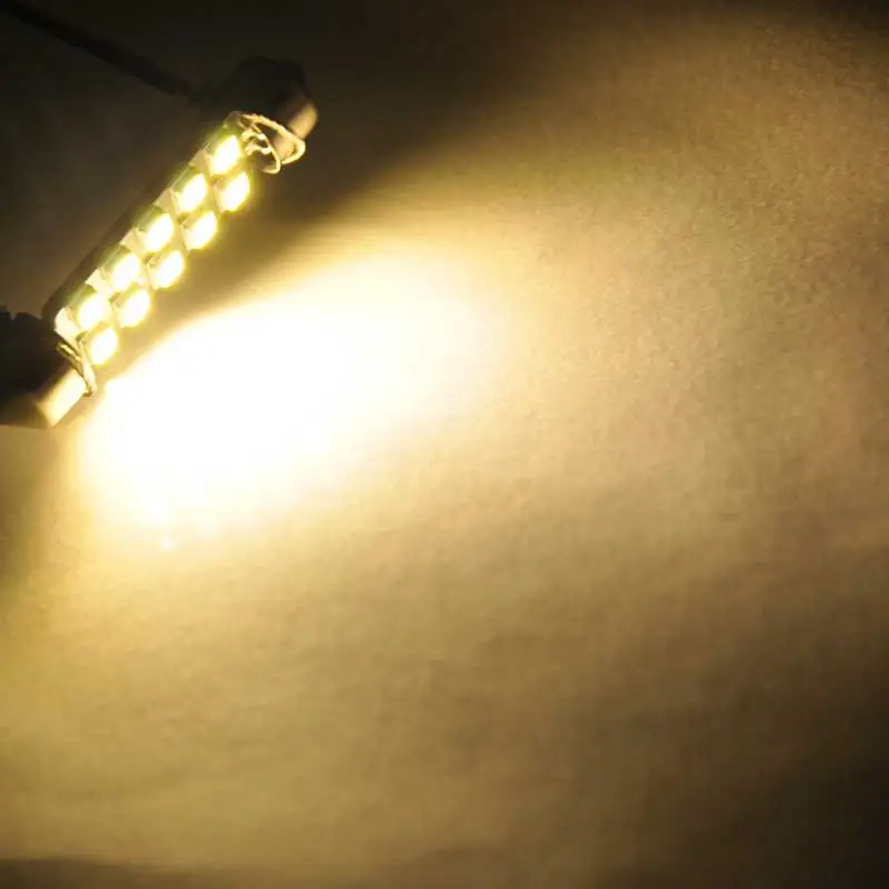 2x Car LED Light Bulbs Festoon 32mm 36mm 39mm 42mm Auto License Plate Lights Reading Lamp AC 12V Clearance Lights 6000K 3000K
