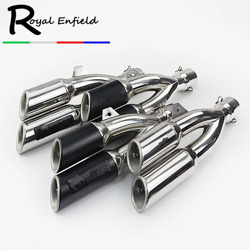 

Laser Marking Motorcycle Exhaust Modified Muffler With Removable Double Holes DB Killer For CB400 CBF190R Z250 Ninja300 Z750 R3