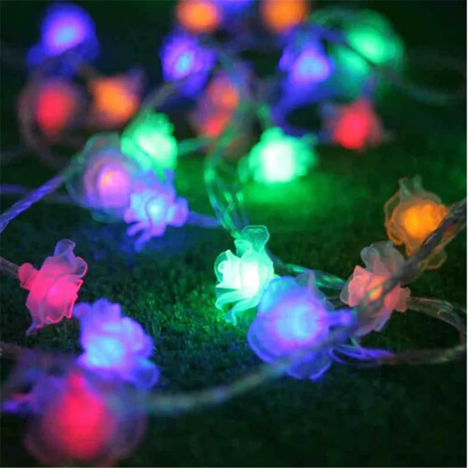 Luces LED flor Hada 50LED rosa flor cadena luces boda jardín fiesta Navidad decoración luces rosa blanca Luces LED flor Hada 50LED rosa flor cadena luces boda jardín fiesta Navidad decoración luces rosa blanca