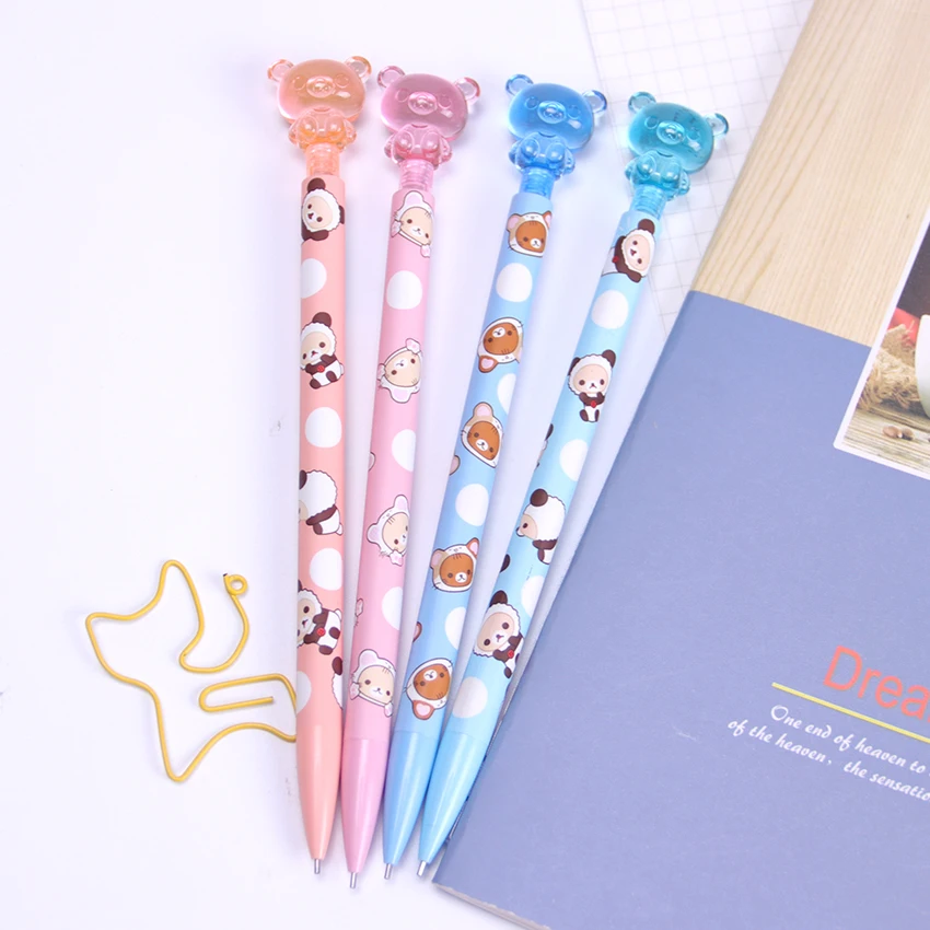 1 шт. 0,7 мм милый Kawaii пластиковый механический карандаш милый медведь пресс автоматическая ручка для детей подарок школьные принадлежности