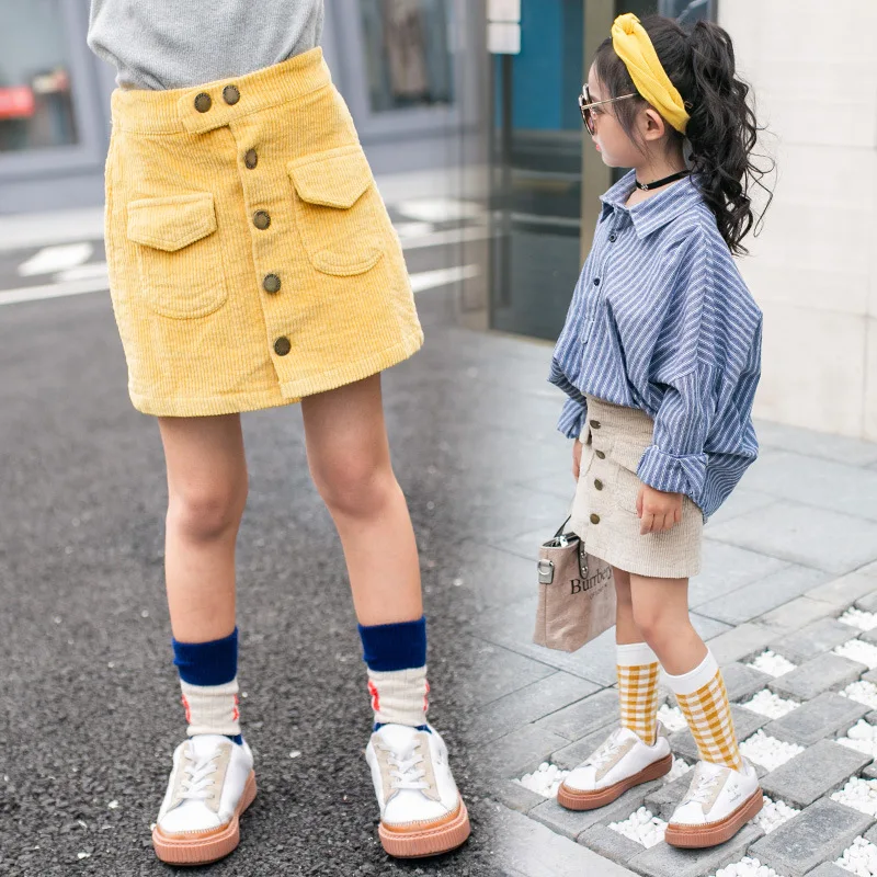 2019 New Kids Girls Skirts Autumn Winter Little Girls Mini Pencil