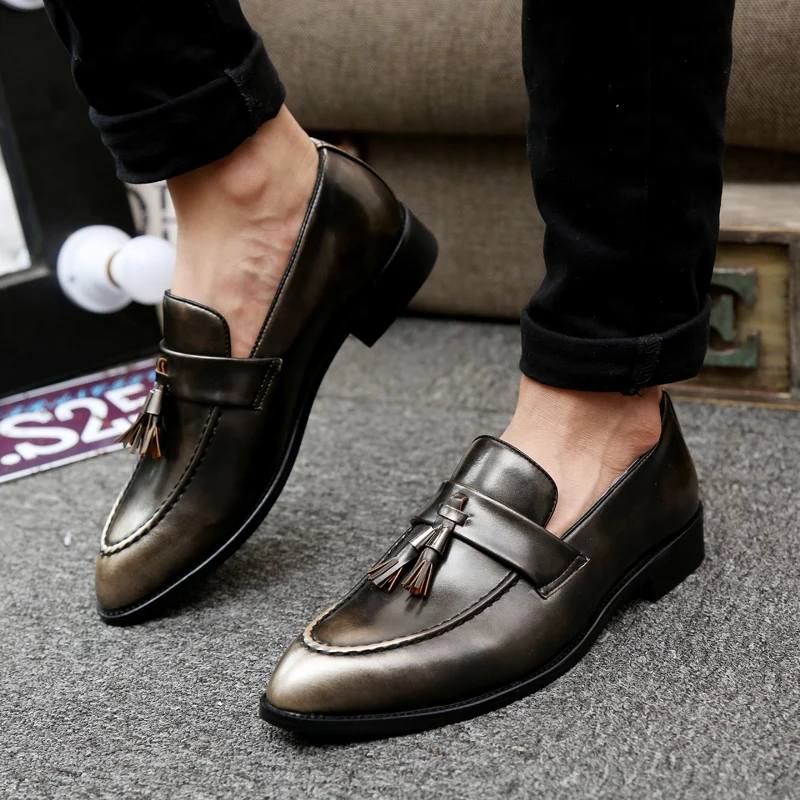 WOLF WHO Classic Men Shoes Breathable Comfortable Men Loafers Luxury Brand Men Dress Shoes For Wedding Dating Men's Flats X-199