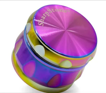 

63mm Drum Rainbow Metal Herb Grinder For smoking Sharpstone Zinc Alloy Herb Grinders Rainbow tobacco Grinder