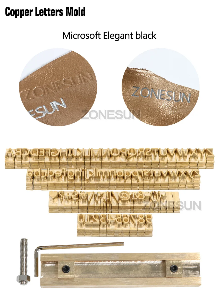 ZONESUN T слот алфавит набор на заказ кожаный штамп тяга инструмент брендинг Железная машина форма для кожаный чехол для телефона