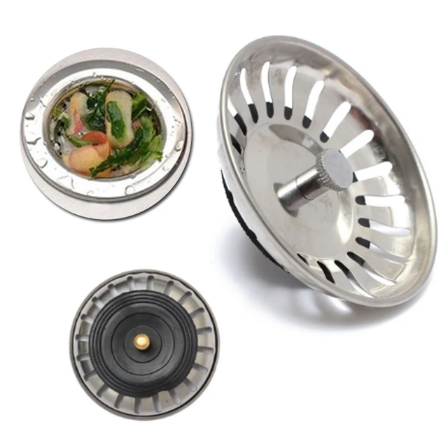 Waste Stainless Steel Sink Strainer Stopper Plug Drain Waste Stainless Steel Sink Strainer Stopper Plug Drain Stoppers Filter Basket Kitchen Bathroom Hair Catcher