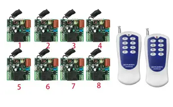 

universal rf 433 MHZ/315M AC220V 1CH 10A wireless remote control switch system teleswitch transmitter & 8*receiver relay