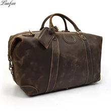 Мужская большая дорожная сумка, прочная толстая, crazy horse, натуральная кожа, дорожная сумка для путешествий, Ретро стиль, сумка для багажа, большие сумки на плечо