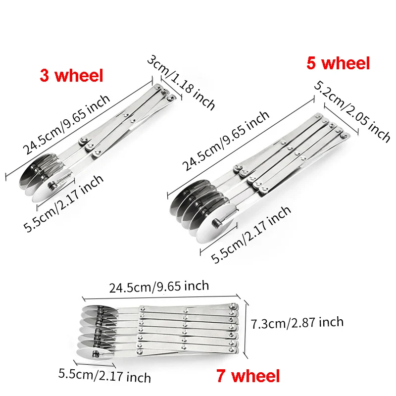 3/5/7 колеса гибкий Нержавеющая сталь нож для пиццы ролик для пиццы тесто щипцы нож для теста Кондитерские Аксессуары для выпечки