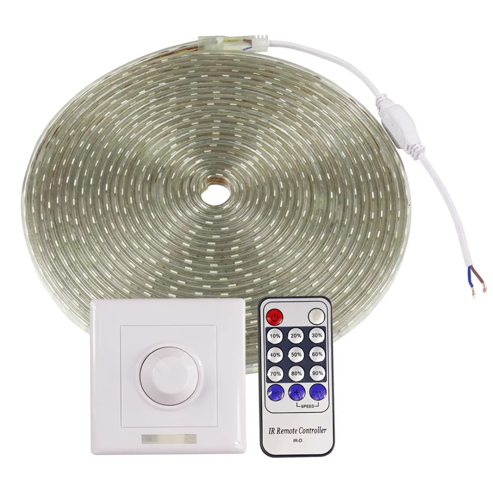 SMD 5050 LED Strip 220V Dimmable LED Strip light with controller IP67