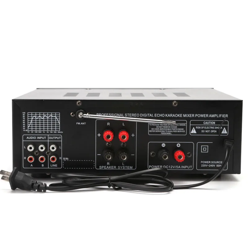 KYYSLB AV-MP326BT Мощный 300 Вт* 2 110 В 220 в 12 В 2,0 Bluetooth усилитель домашний караоке OK EQ сбалансированный автомобильный усилитель