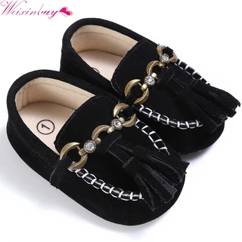 

Anti-slip Boat Style baby moccasins infant PU Suede Leather first walker soft soled Newborn 0-18M Baby shoes