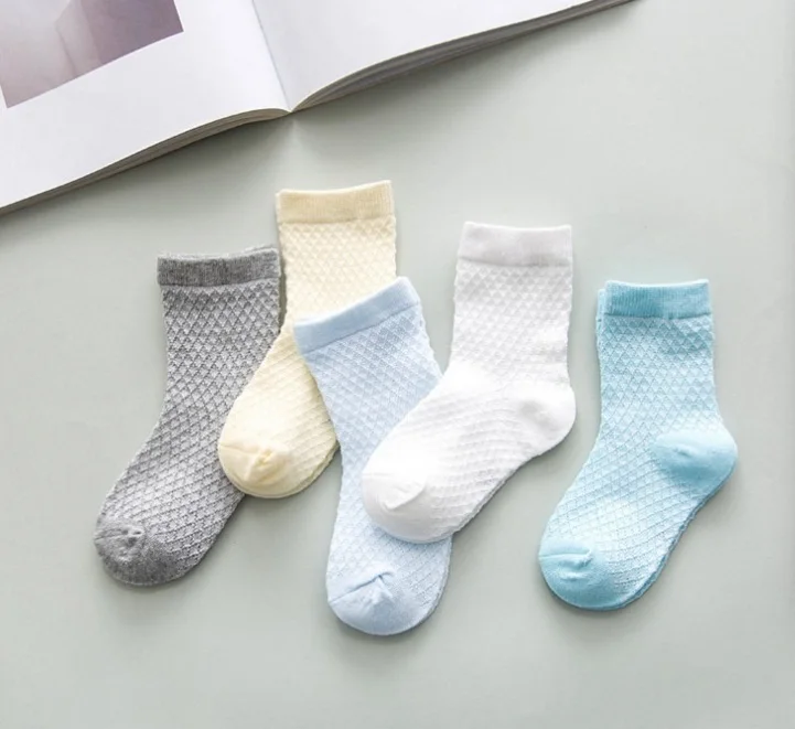 5 пар = 10 шт./лот; осенние тонкие однотонные носки для мальчиков и девочек; хлопковые носки для малышей;