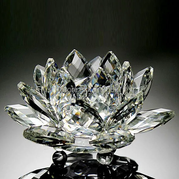 Free shipping 6pcs/lot 105mm best k9 crystal lotus flower gift, home