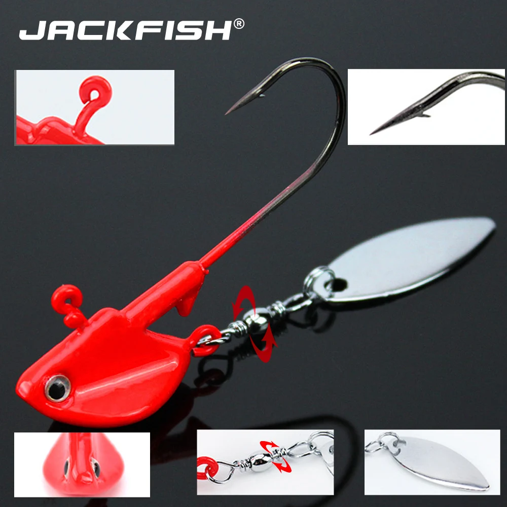 JACKFISH Jig приманки 4 г 6 г 10 г/5,4 см свинцовая головка Джиги с одним крюком искусственный шум блестки Pesca аксессуары Лодка Рыболовная Приманка