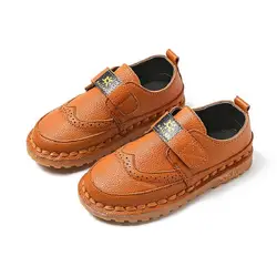 Для мальчиков ясельного возраста Мокасины кожаные ботинки детей 2018 осень Подростковые туфли для девочек кроссовки для школы туфли