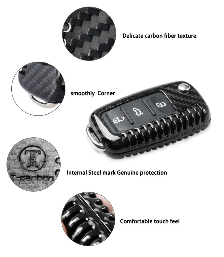 carbon fiber key case for Volkswagen__08