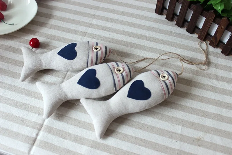 Новейшая ткань zakka льняная средиземноморская рыбка настенные изделия Детская игрушка в ванную диван домашний кулон свадебные украшения