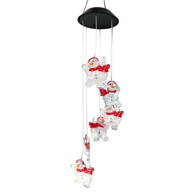 Snowman Wind Chimes Solar Led Color Changing Chime Lamp For Snowman Wind Chimes Solar Led Color Changing Chime Lamp For Wedding Party Christmas Decoration
