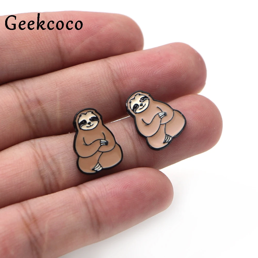 Женские милые серьги гвоздики Lazy Sleepy loty Creatives minimalism с героями мультфильмов