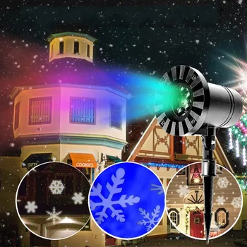 

LED White Snowflake Laser Film Projector Lights Outdoor Waterproof Garden Lawn Pattern Decoration Children's Room Cartoon Gifts
