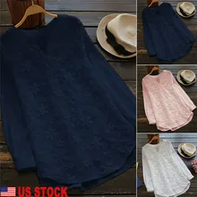 Women's casual V-neck long-sleeved embroidery loose large size shirt plus size top blouse Women's casual V-neck long-sleeved embroidery loose large size shirt plus size top blouse