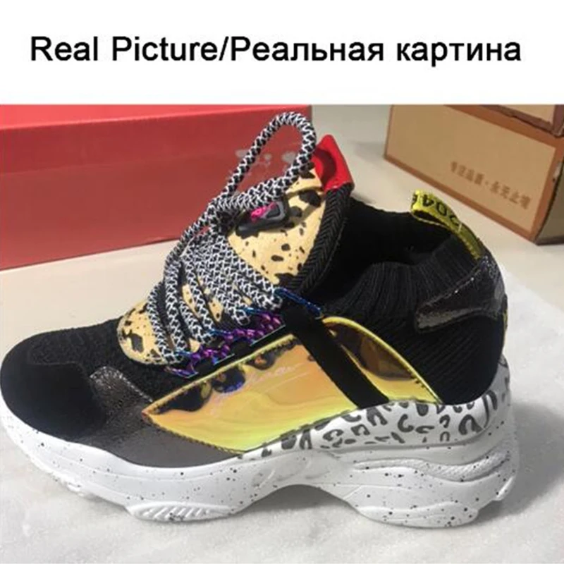 KARINLUNA/Новинка 2019 года весенние кроссовки из натуральной коровьей кожи женская