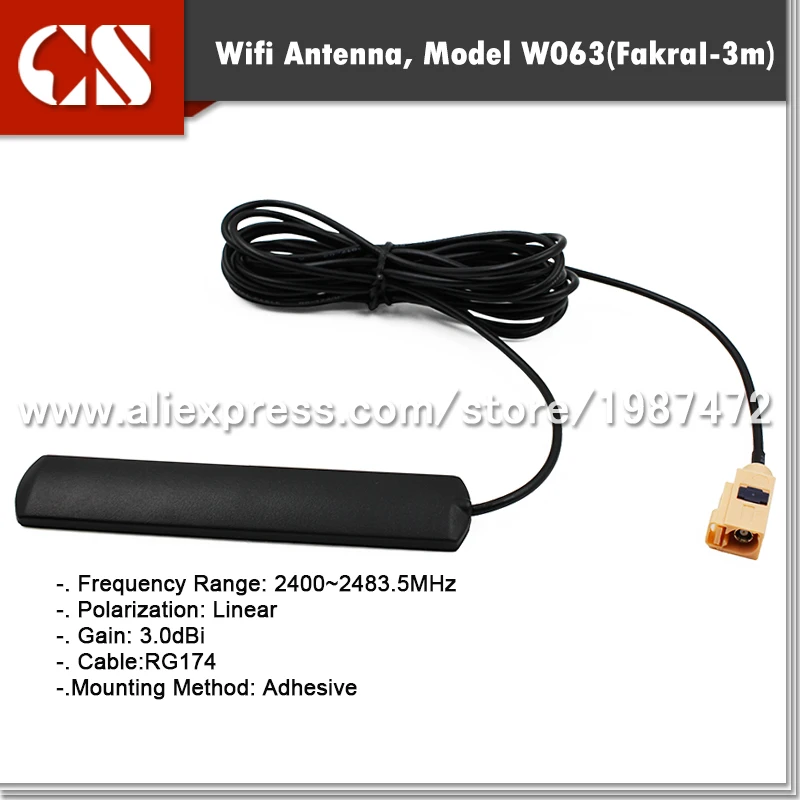 car wifi antenna,vehicle wifi antenna with Fakra I/3m cablein Antennas
