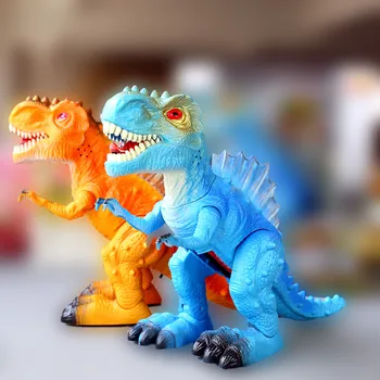 

Electric Toys For Children Plastic Dinosaurios De Juguete Figure Dinosaur Model Toys Walking Dragon Roaring Tyrannosaurus L0718