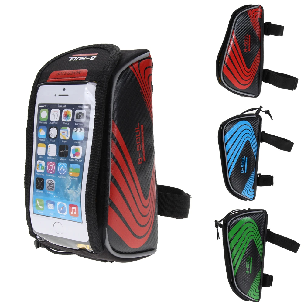 

Bicycle Bags Cycling MTB Mountain Bike Frame Front Tube Storage Bag Touch Screen for 5.5 inch Mobile Phone Waterproof