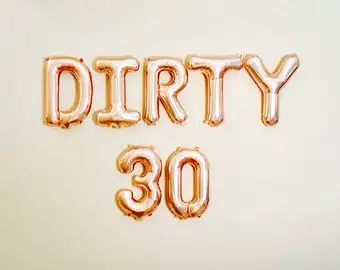 Online Shop 7pcs Lot Rose Gold Dirty 30 Thirty 30th Birthday Party