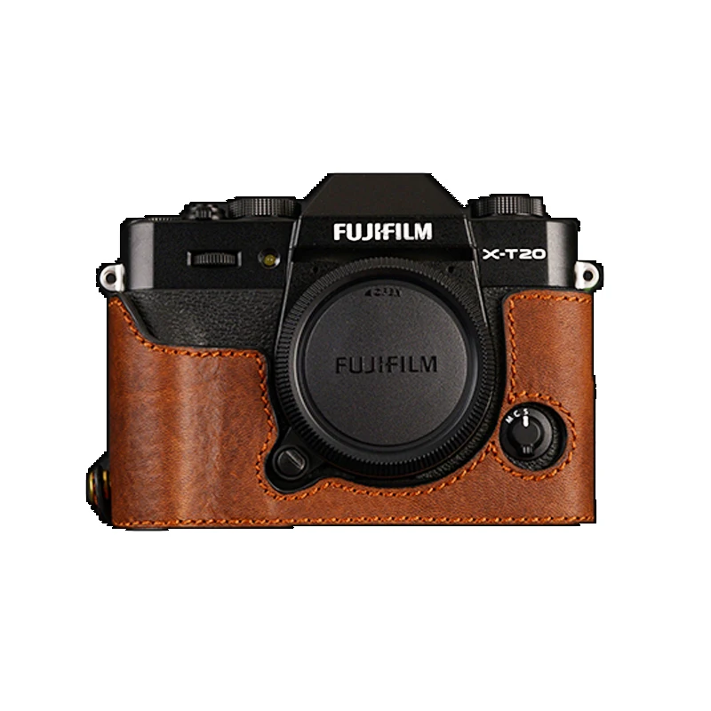 AYdgcam чехол для камеры из натуральной кожи на половину тела для Fujifilm XT10 XT20 Fuji XT20 XT30 ручной работы чехол для камеры винтажный Чехол - Цвет: Coffee