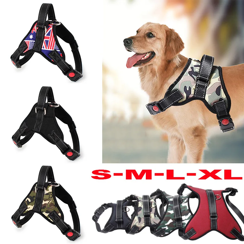 Dog Harness No-Pull Pet Harness Adjustable Outdoor Pet Vest Durable Oxford Vest for Dogs Easy Control for Small Medium Large Dog