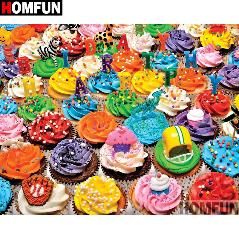 HOMFUN Full Square/Round Drill 5D DIY Diamond Painting &quotDessert&quot Embroidery Cross Stitch Home A08233 | Дом и сад