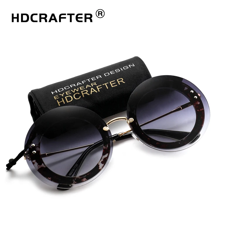 HDCRAFTER Круглые Солнцезащитные очки женские винтажные градиентные солнцезащитные