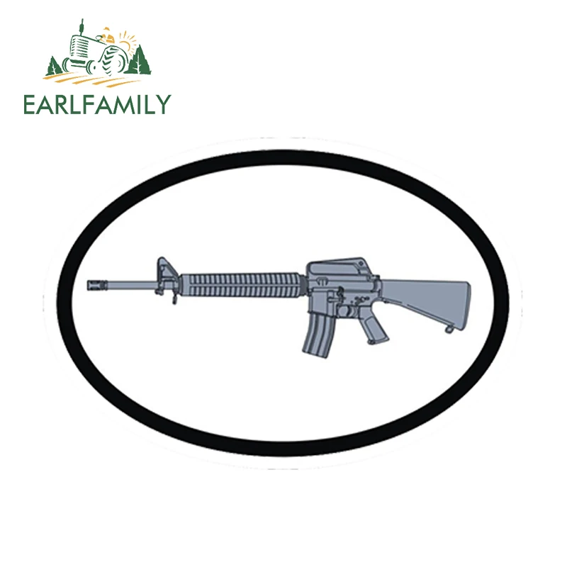 EARLFAMILY 13 см x 7 2 стикер для стайлинга автомобиля США M16 винтовка овальный белый