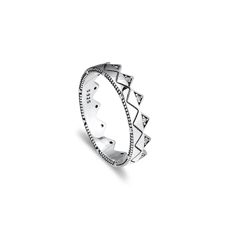 Best 925 Sterling Silver Rings for Women Clear CZ Exotic King Crown Ring Charm Crystal Women amp; Men Rings Jewellery Findings Wholesale