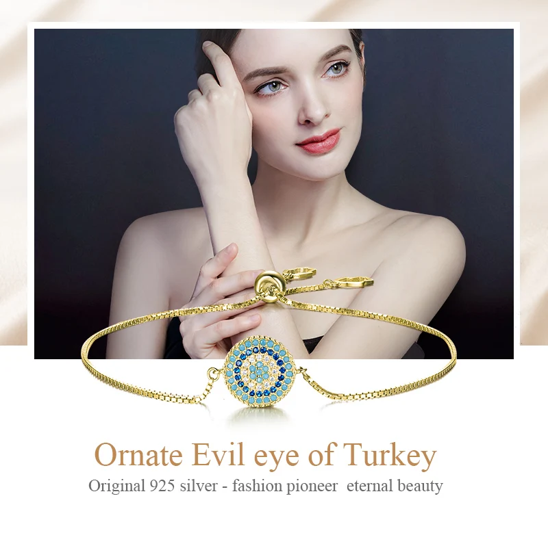 TONGZHE 925 пробы Серебряный женский браслет ювелирные изделия голубой камень CZ Шарм сглаза Barcelet женские браслеты для женщин Турция бохо
