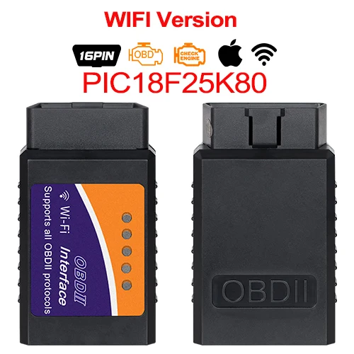 Автоматический сканер диагностический инструмент obd ELM327 WiFi/Bluetooth V1.5 obdii чип pic18f25k8 для IPhone/Android/PC obd2 для крутящего момента - Цвет: WIFI version A