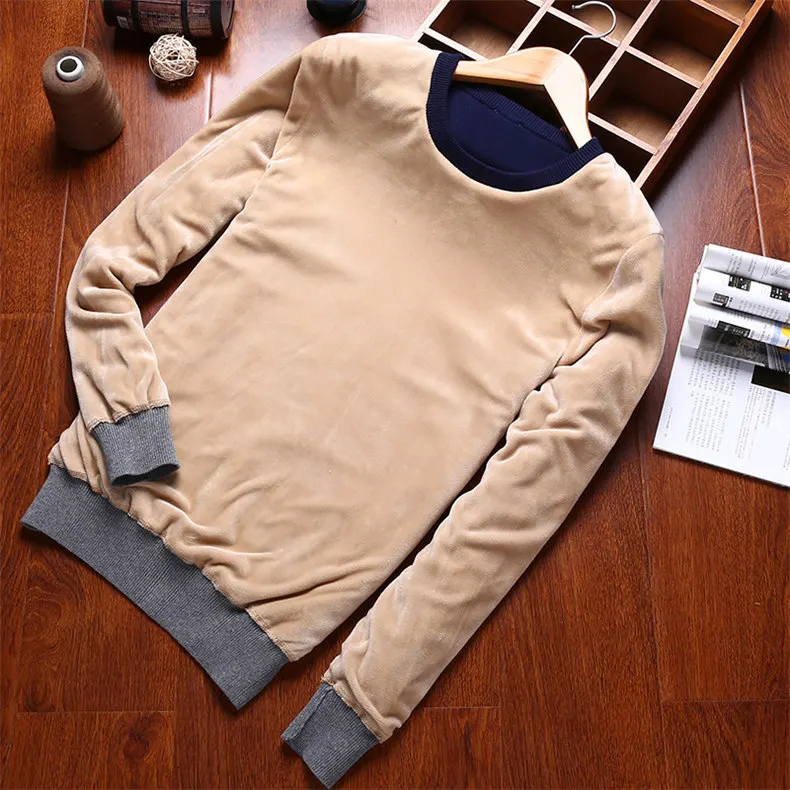 Свитер с ворсом пуловеры Для мужчин толстые Утепленная одежда зима Для мужчин свитер Джерси Джемперы осень хлопок полосатый мужской трикотаж топы MS899