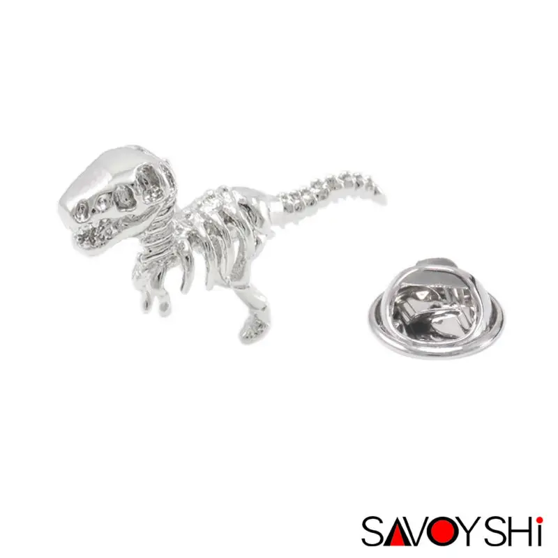 SAVOYSHI Silver Dinosaur Lapel Pin Brooches Pins Fine Gift for Mens Animal Collar Party Engagement Brand Jewelry Design | Украшения и