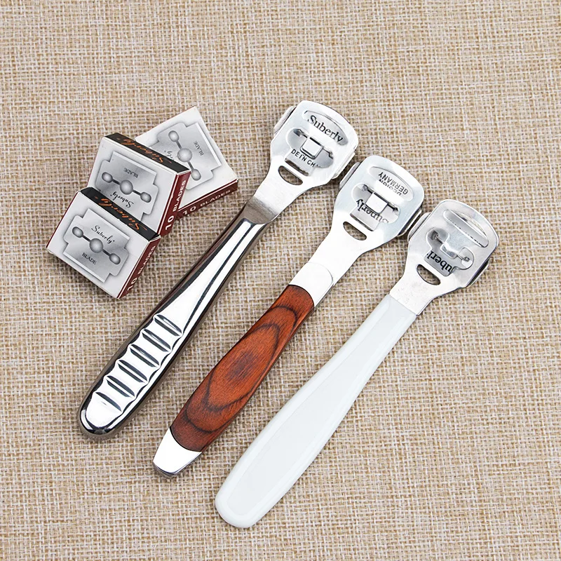 

1 Set Stainless Steel Foot Skin Shaver Corn Cuticle Cutter Remover Rasp Pedicure File Foot Callus 10 Blades Foot Care Tool
