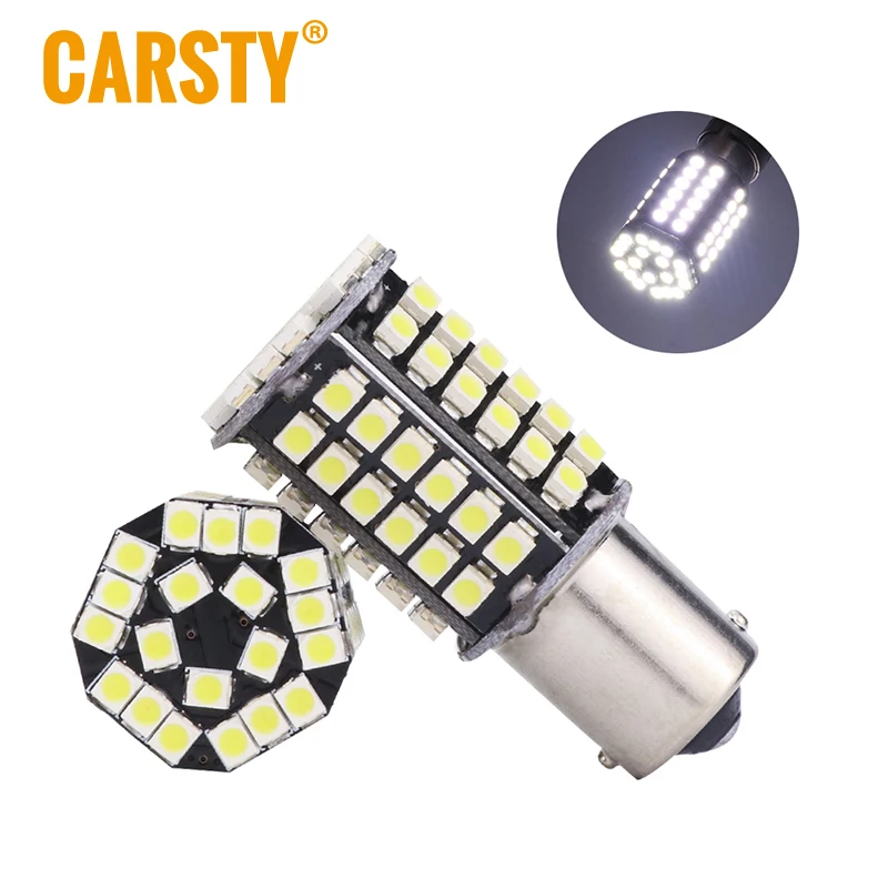 Carsty супер белый Ba15s 1156 Bay15d 1157 P21w 80 Smd 1210 светодиодный сигнал поворота Задний тормоз обратная лампа для наружных фар ксенон