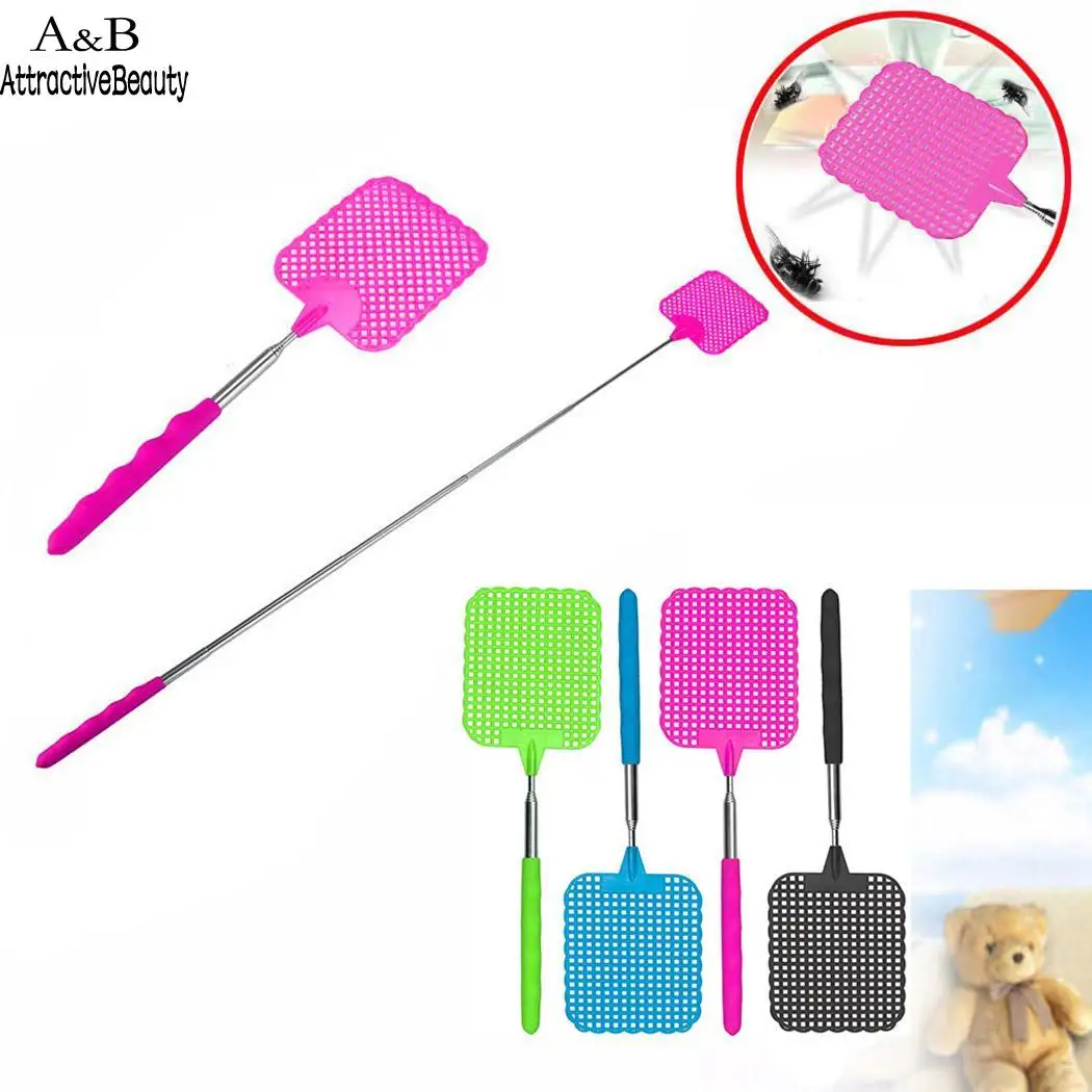 

2019 Telescopic Mosquito Killer Portable Insect Catcher Fly Killer Swatter Extendible Pest Handy Swatter Pat Fly Grip