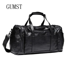 GUMST мужские тонко обработанные большие вместительные черные кожаные сумки, сумки для багажа, сумки для путешествий, сумки для спортзала, сумки на одно плечо
