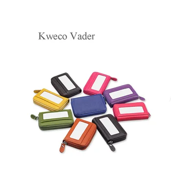 

Kweco Vader Genuine Leather Credit Card Holder Mini Wallet Men's Multi Cardholder Leather Cards Holder Travel Porte Carte