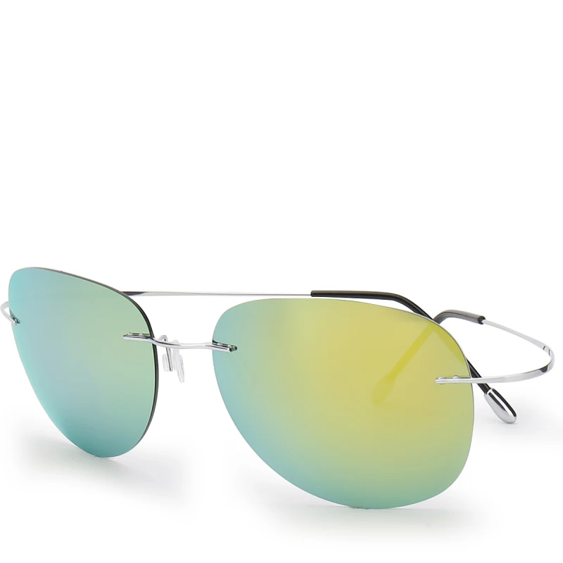 Ультра-легкие титановые поляризованные солнцезащитные очки без оправы Go с коробкой для очков - Цвет линз: Yellow