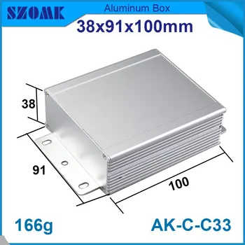 

4pcs/lot separated aluminum junction box housing for electronics and PCB design which fit PCB size 33x83 MM in silver color