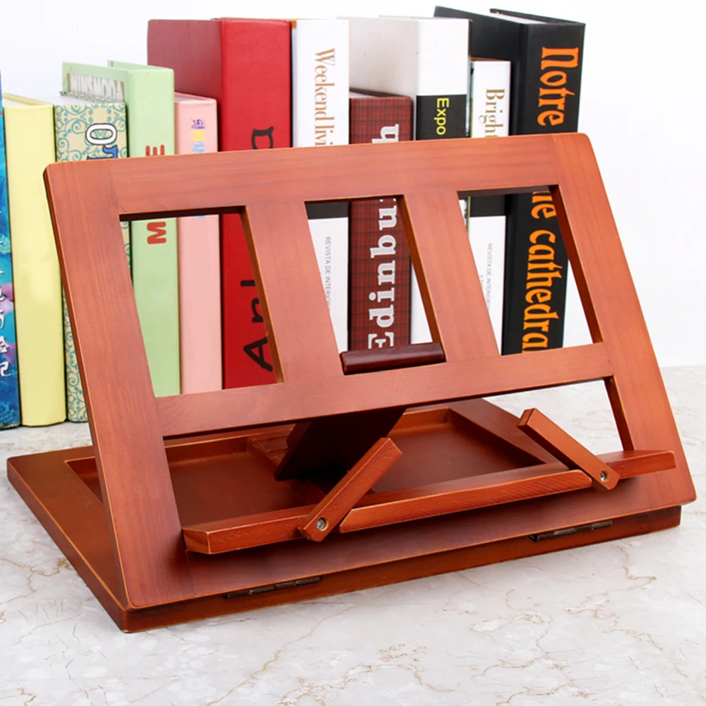 

Multifunctional Foldable Wood Bookshelf Stand Cookbook Holder Reading Rack Wooden Reading Book Support Stand Holders Tablet PC