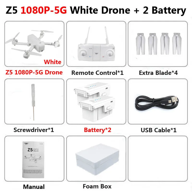 SJRC Z5 Профессиональный складной Дрон с камерой 1080 P HD gps 5G Wifi FPV оптический поток Радиоуправляемый квадрокоптер Вертолет игрушки SG106 E58 - Цвет: White 1080P 5G 2B F