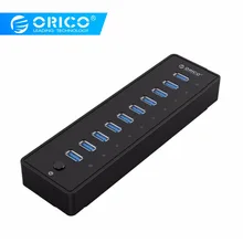 ORICO USB HUB3.0 Внешний 10 порт USB разветвитель с VL812 12V3A EU/UK адаптер питания для Windows iMac НОУТБУК концентратор USB 3,0